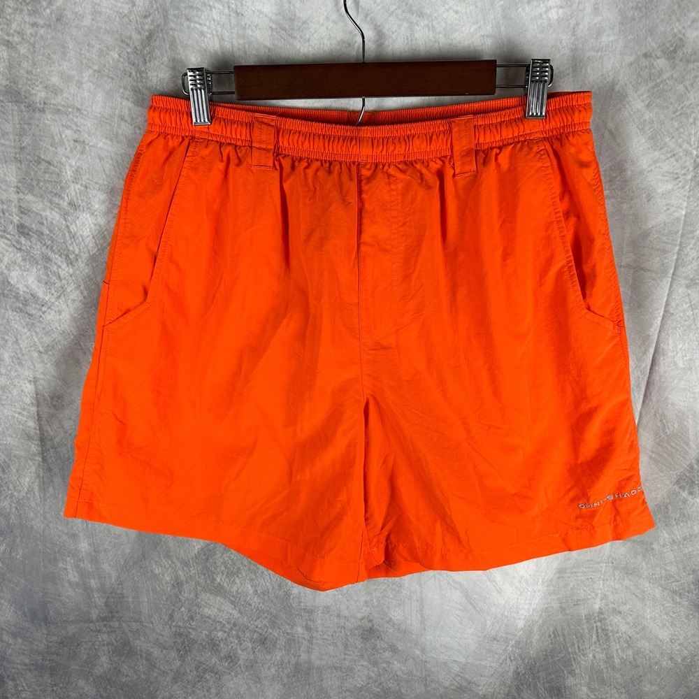 Columbia PFG Backcast III Water Shorts Mens M Orange Fishing Omni-Shade FM4009